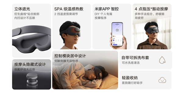 元享SPA热敷与4点振动按摩小米智能按摩眼罩来袭：249(图3)